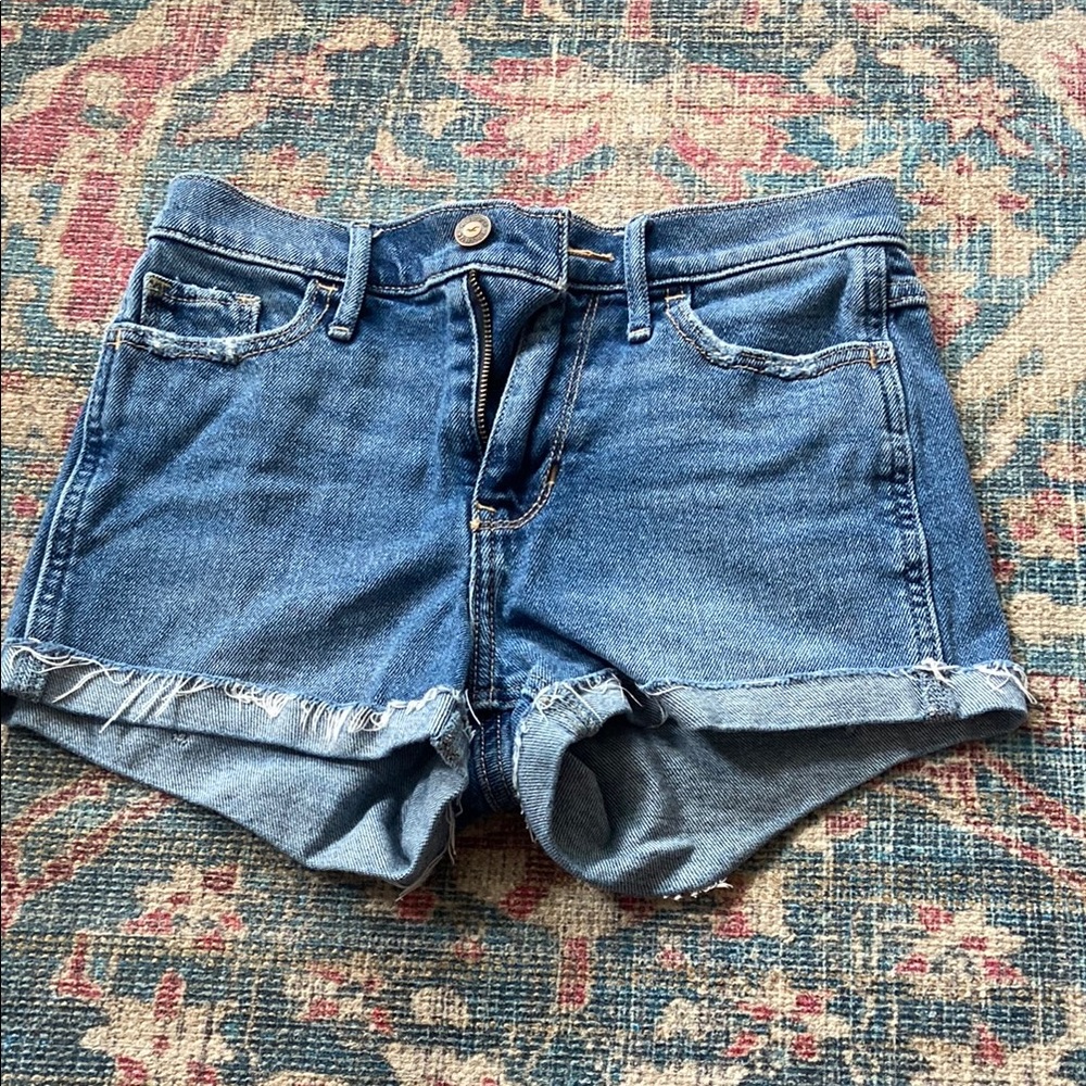 Hollister Blue Jean Shorts Distressed Cut-Off Style
